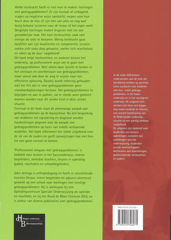 Professioneel omgaan met gedragsproblemen / SOZ achterkant
