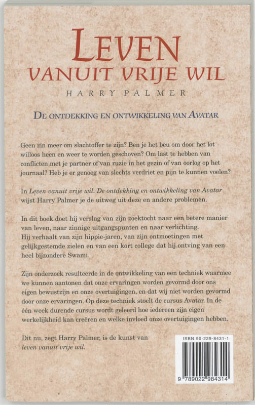 Leven vanuit vrije wil achterkant