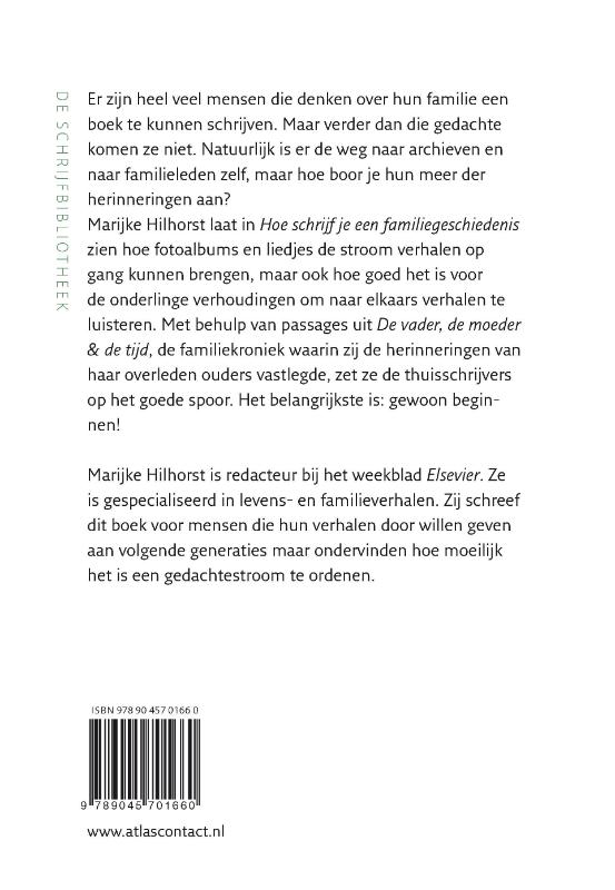 Hoe schrijf je een familiegeschiedenis? / De schrijfbibliotheek achterkant