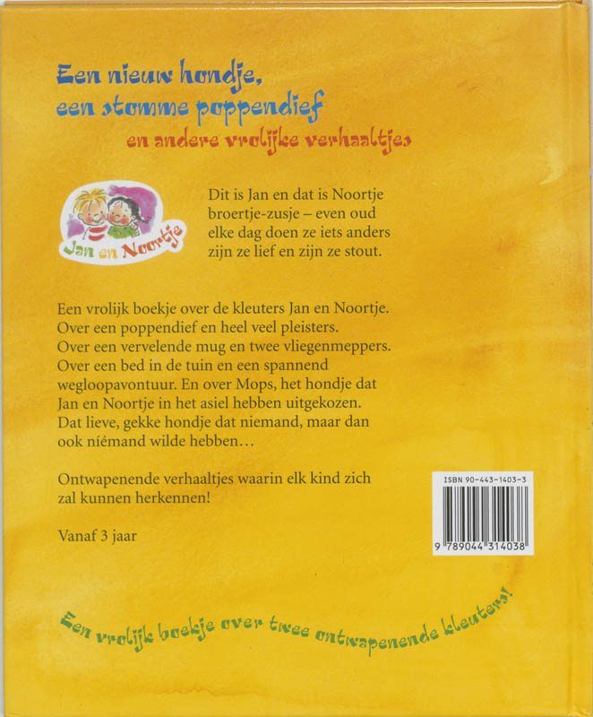 Jan En Noortje Een Nieuw Hondje Een Stomme Poppendief achterkant