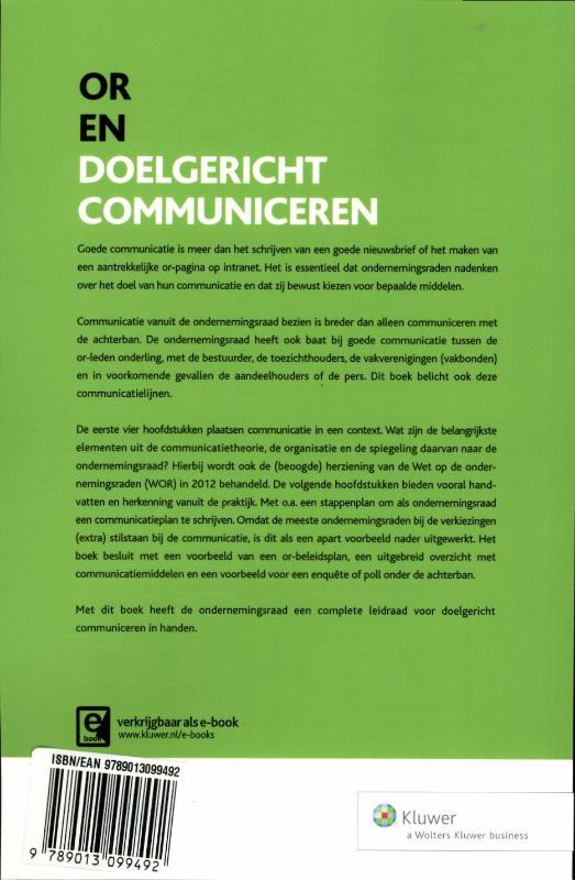 OR en doelgericht communiceren achterkant