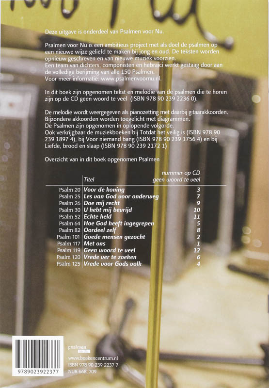 Psalmen voor Nu Geen woord te veel achterkant