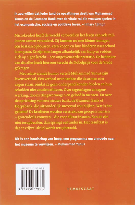 Bankier voor de armen achterkant