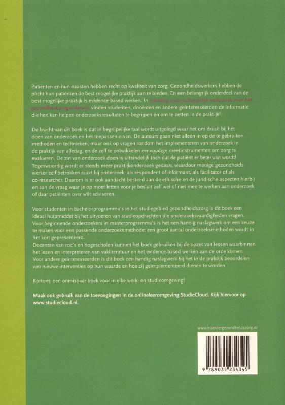 Inleiding wetenschappelijk onderzoek voor het gezondheidsonderwijs achterkant