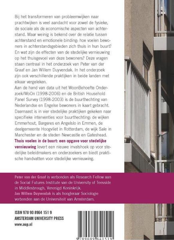 Thuis voelen in de buurt: een opgave voor stedelijke vernieuwing / NICIS achterkant