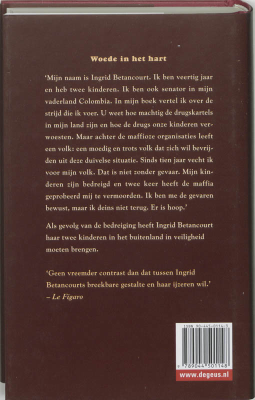 Woede in het hart achterkant