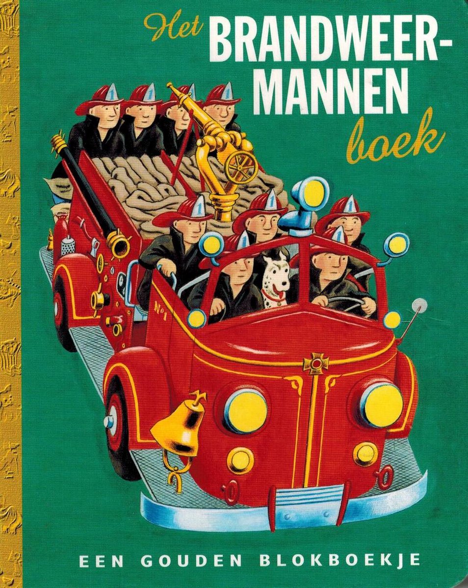 Een Gouden Blokboekje (15 x 12 x 1,2 cm) - Het Brandweermannenboek