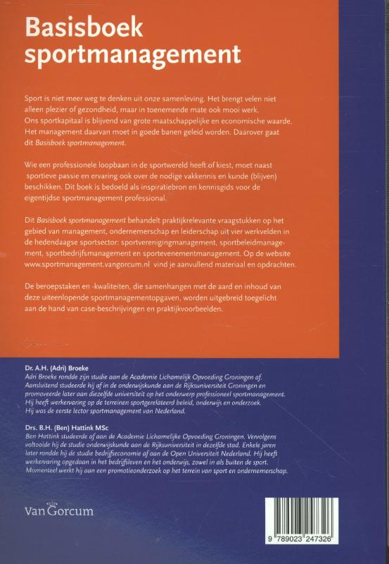 Basisboek sportmanagement achterkant
