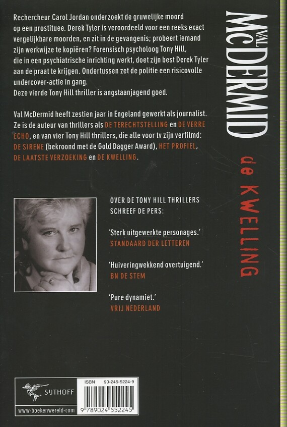 De kwelling / Tony Hill en Carol Jordan-reeks / 4 achterkant