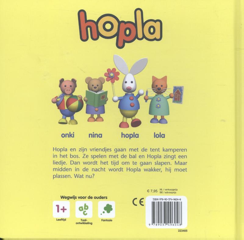 Hopla gaat kamperen / Hopla - Leesboeken / 0 achterkant