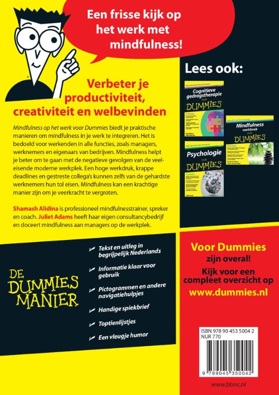 Mindfulness op het werk voor Dummies / Voor Dummies achterkant