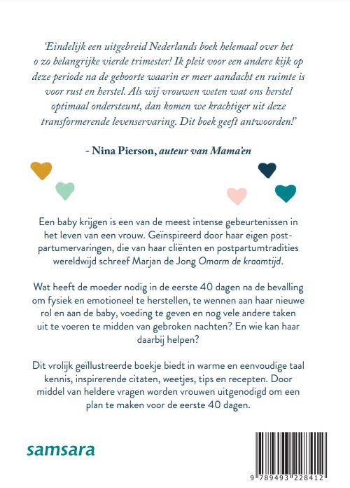 Omarm de kraamtijd achterkant