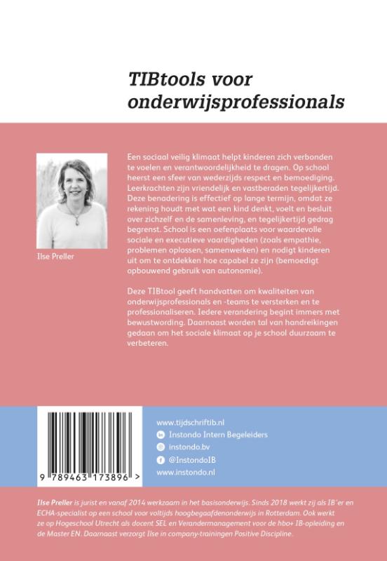 Hoe verbeter je het sociaal klimaat op school? / TIB tools voor onderwijsprofessionals achterkant