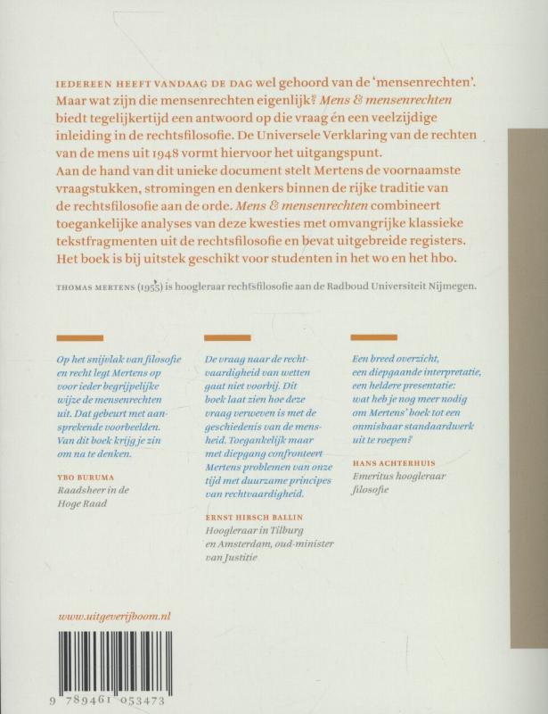 Mens en mensenrechten achterkant