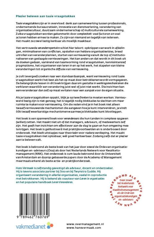 Plezier beleven aan taaie vraagstukken achterkant