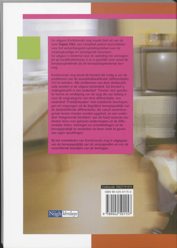 Kortdurende zorg / 312 / Leerlingenboek / Traject V&V achterkant