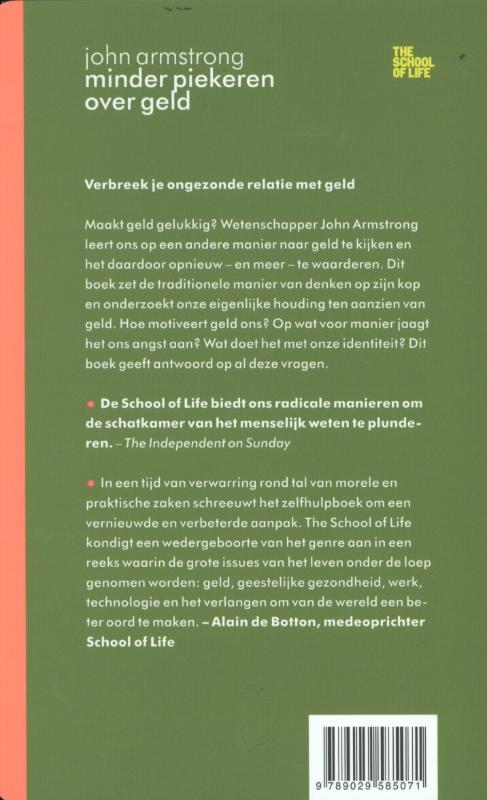 Minder piekeren over geld / The School of Life achterkant