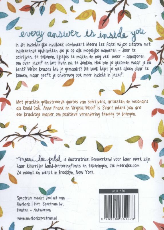 Start where you are achterkant