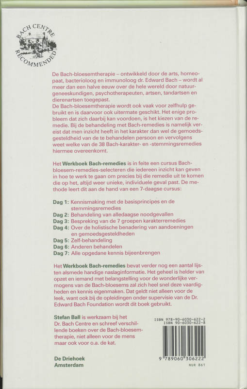 Werkboek Bach Remedies achterkant
