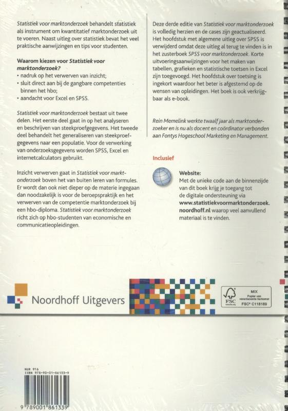 dropship Statistiek voor marktonderzoek / Vast Boek / Noordhoff achterkant