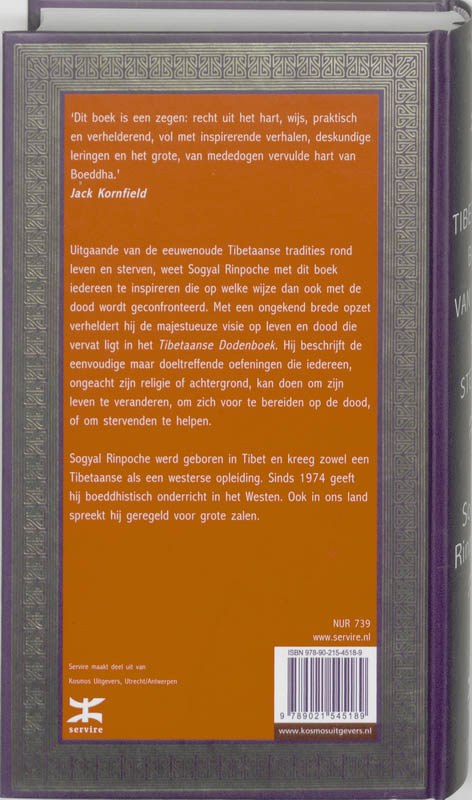 Het Tibetaanse boek van leven en sterven achterkant
