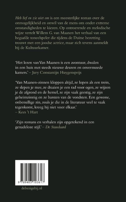 Heb lief en zie niet om achterkant