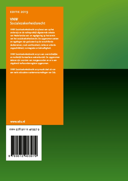 VNW Socialezekerheidsrecht / 2019 / Educatieve wettenverzameling achterkant