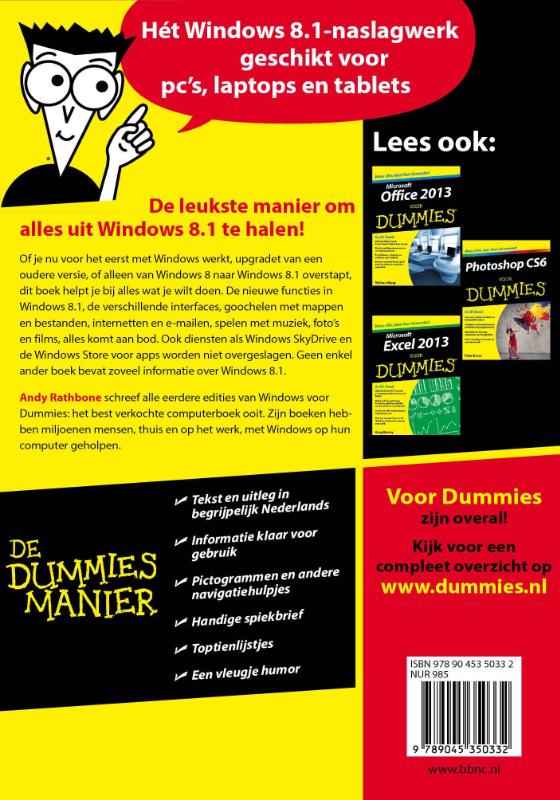 Windows 8.1 voor Dummies achterkant