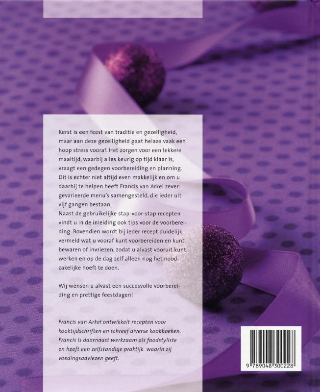 Kerstmenu's achterkant