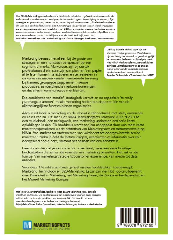 Nima Marketingfacts jaarboek 2022-2023 / Marketingfacts achterkant