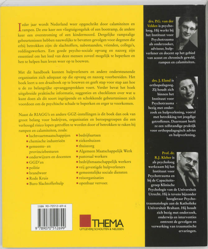 Handboek voor opvang na rampen en calamiteiten achterkant