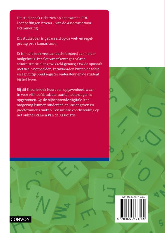 Praktijkdiploma loonadministratie 2019-2020 loonheffingen Theorieboek achterkant