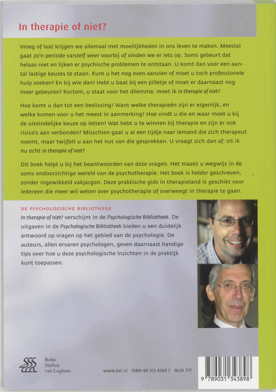 In Therapie Of Niet ? achterkant