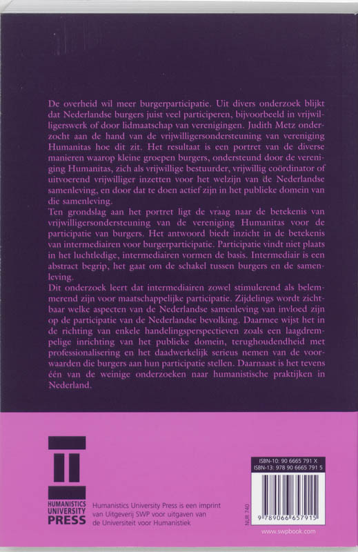 De Tweeledige Werking Van Intermediairen Voor Burgerparticipatie achterkant