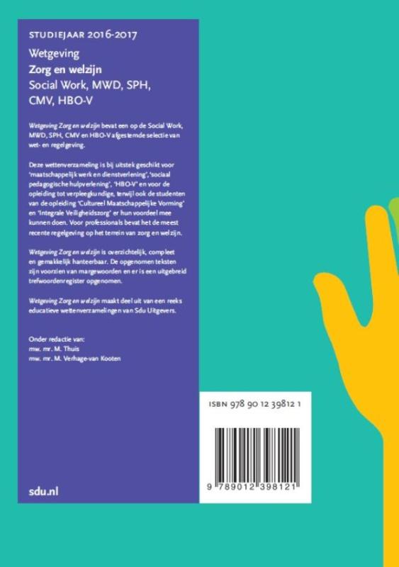 Wetgeving zorg en welzijn 2016-2017 / Educatieve wettenverzameling achterkant
